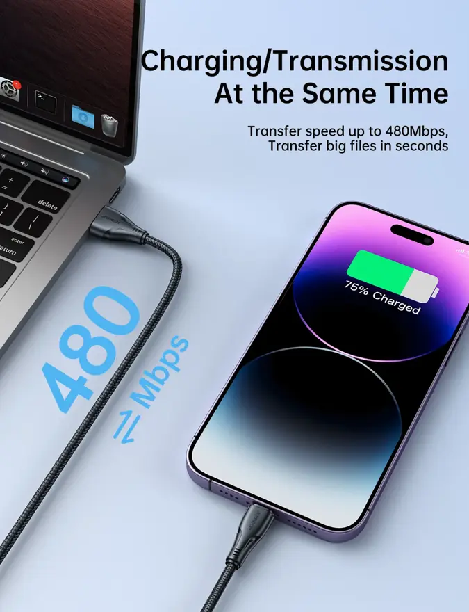 USB-C/Lightning Kabel - 0.25m - Joyroom