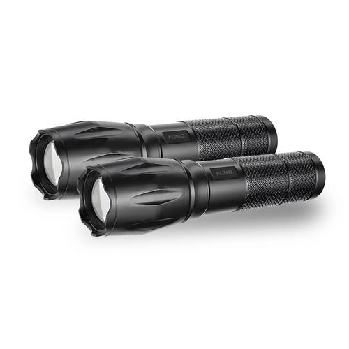 Militaire Zaklamp - Zwart - 2-pack