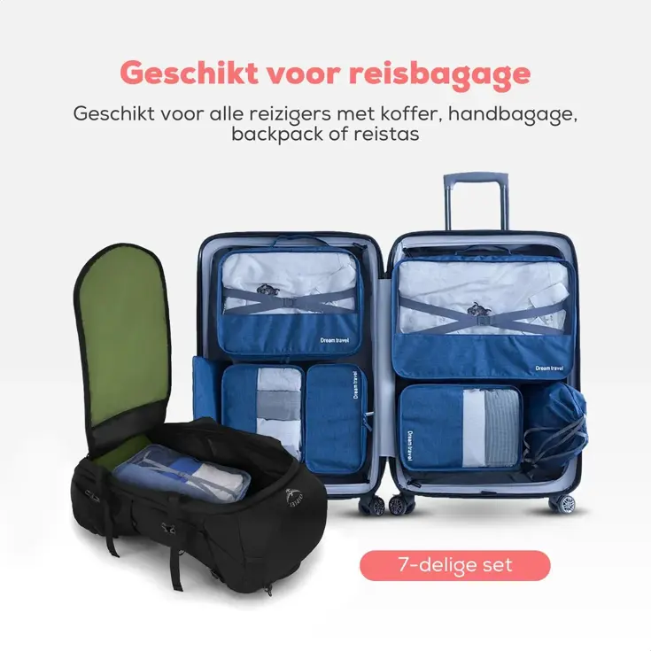 Packing cubes  7 stuks  complete set