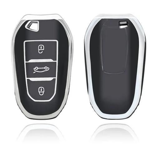 TPU Sleutelhoesje voor Peugeot zwart B3