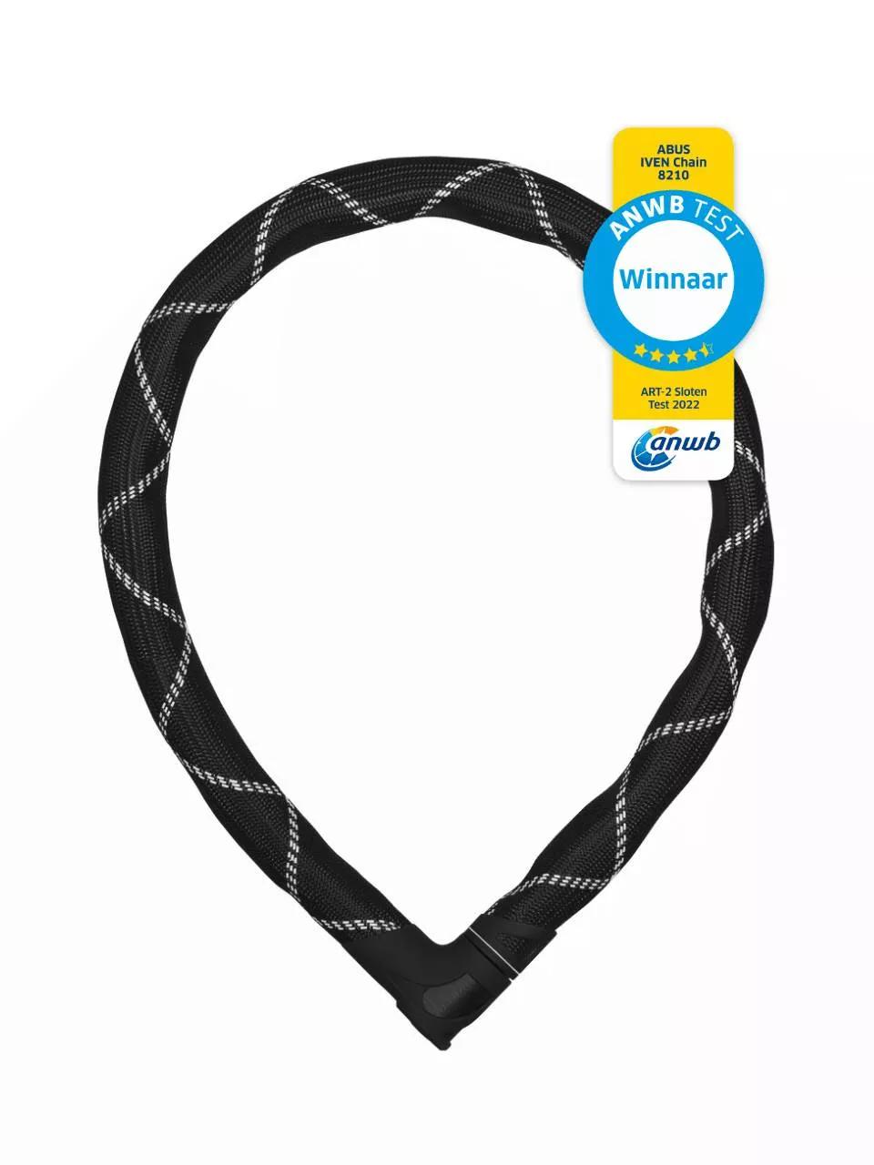 ABUS Iven Chain 8210 Bicycle Lock – 110cm Hardened Steel Chain With Synthetic Coating, Security Level 10