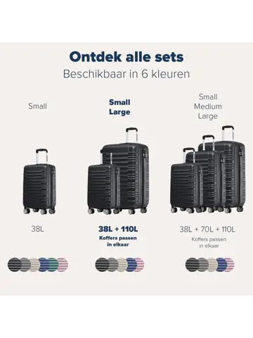 Kofferset – 2 Delig – 38L – Zwart