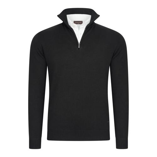 Heren Mock Zip Pullover Cappuccino Italia