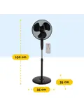 Statiefventilator met afstandsbediening - 40 cm