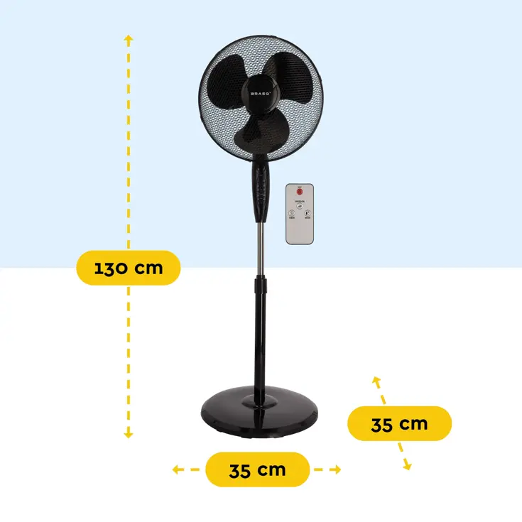 Statiefventilator met afstandsbediening - 40 cm