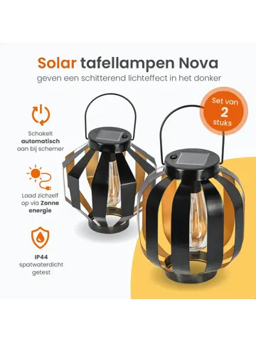 Solar Tafellamp Nova – 2 Stuks - LED