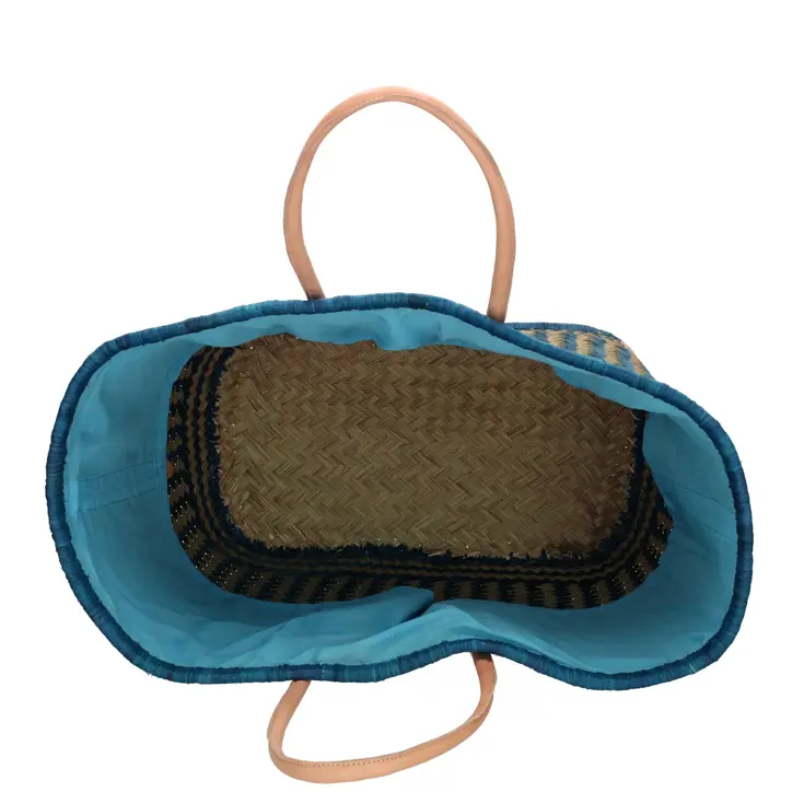 Bozaka- Rieten Mand - Strandtas - aansnoerkoord