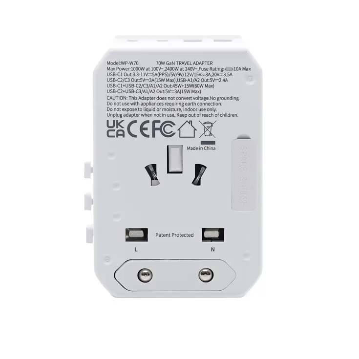 Wereldstekker 70W – 3x USB-C & 2x USB-A