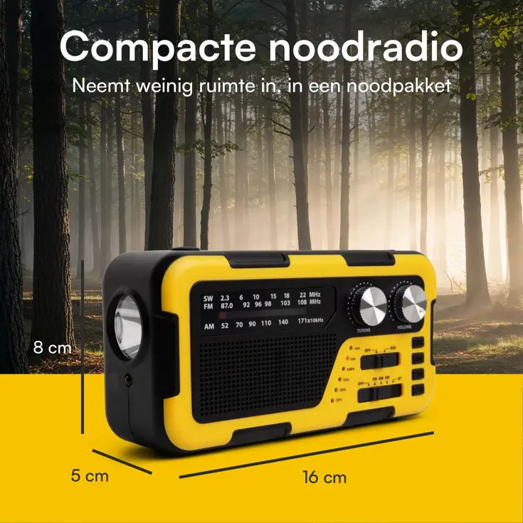 Noodradio Opwindbaar en Batterij