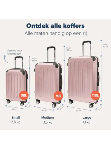 Kofferset – 2 Delig – 38L – Roségoud