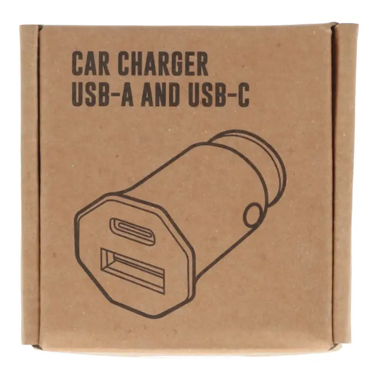 Autolader voor 2 apparaten USB-A + USB-C 2.5A