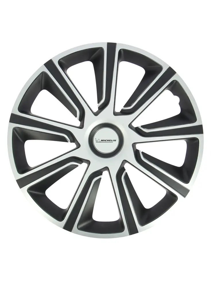 Wieldoppen - 14 inch - zilver/zwart - 4 stuks