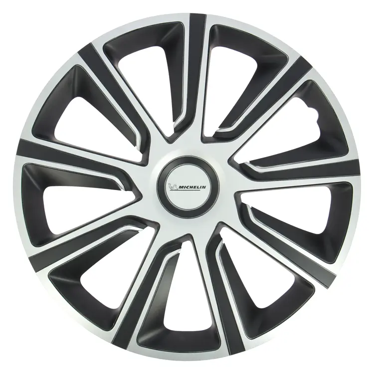 Wieldoppen - 14 inch - zilver/zwart - 4 stuks