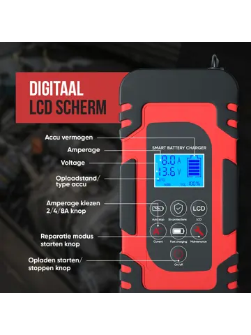 Acculader 12/24V - 4/6/8A