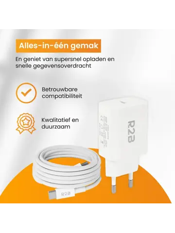 USB-C Kabel 1 meter met USB-C Adapter