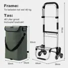 Packaway trolley - trapwielen - 40L
