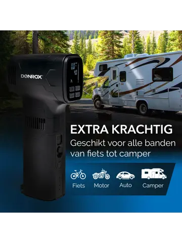 Donrox C542 Bandenpomp + Extra Batterij