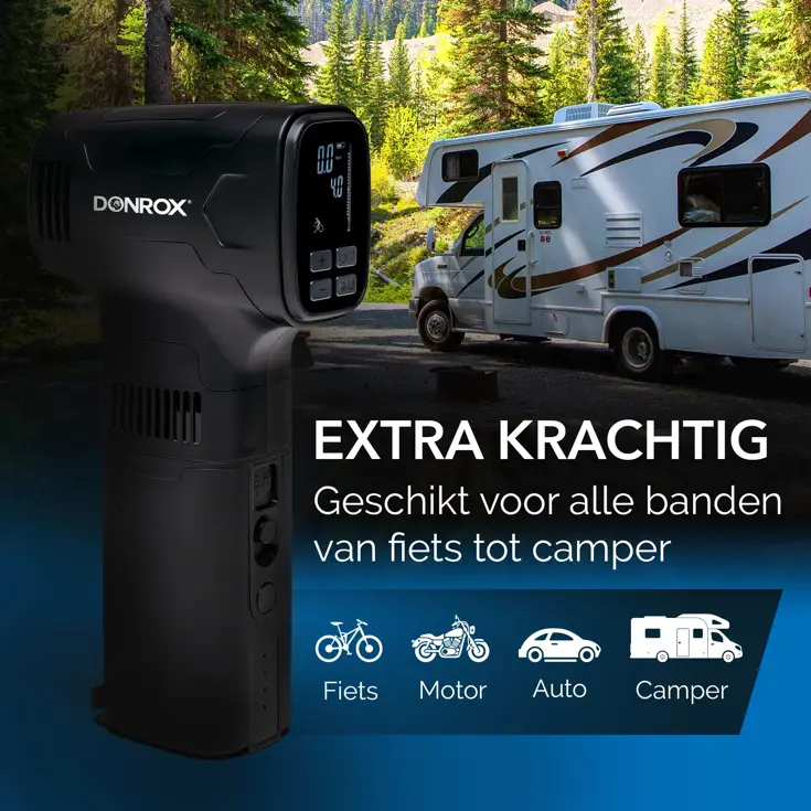 Donrox C542 Bandenpomp + Extra Batterij