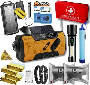 Noodpakket L met Powerbank-Noodradio-Waterfilter