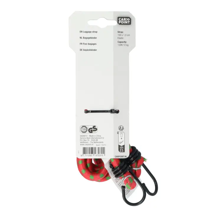 Enkele bagagebinder 150cm met metalen haken