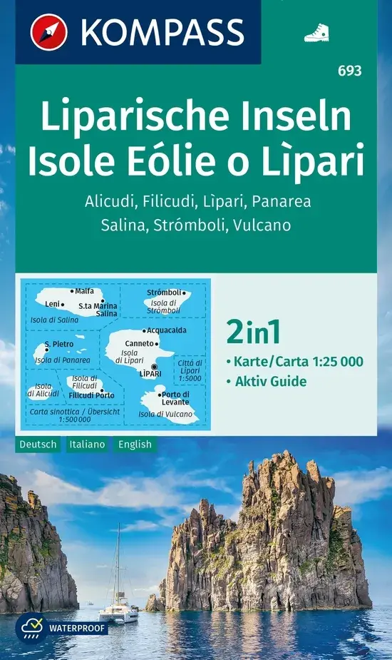Wandelkaart WK693 Isole Eolie o Lipari