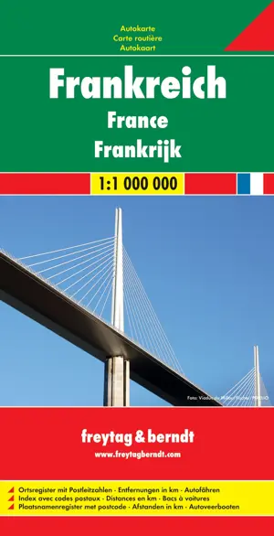 Wegenkaart Frankrijk 1-zijdig
