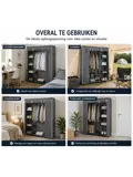 Garderobekast Donkergrijs 141 cm - Kledingkast