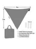 Schaduwdoek driehoekig 3x3x3 m - UV werend