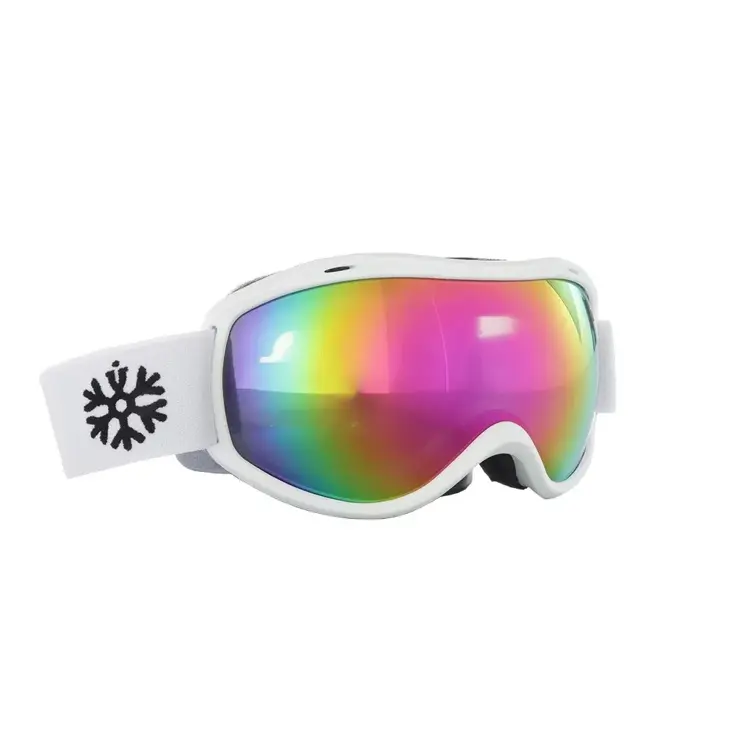 Skibril - Wit - Roze spiegelglas
