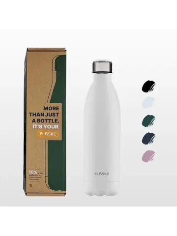 FLASKE 1 liter  RVS Drinkfles