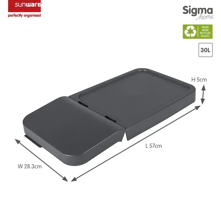 Sigma home - Prullenbak met deksel - 40L