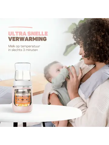 Flessenwarmer Roze Onderweg - PRO - 8800 mAh