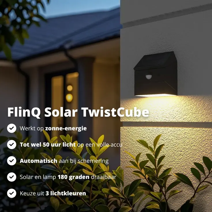 Solar Wandlamp - TwistCube - 2 stuks