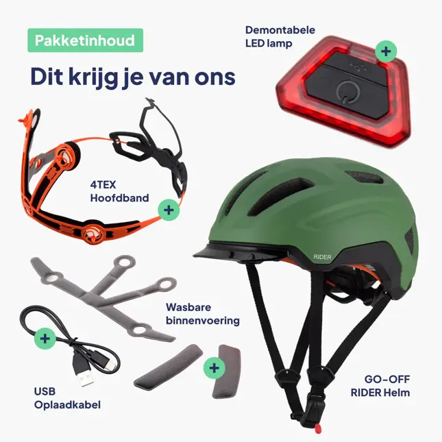 RIDER SMART fietshelm met zonneklep