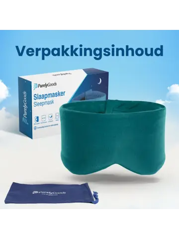 Slaapmasker Katoen - Oceaanblauw - PurelyGoods