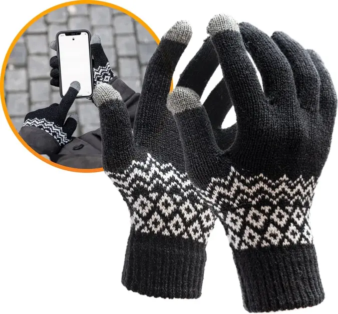 R2B Touchscreen Handschoenen Winter - Zwart