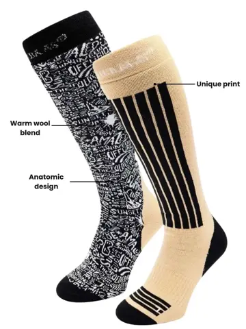 6 paar - Unisex - Skisokken