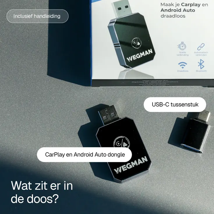 Wegman CarPlay & Android Auto Dongle 2 in 1