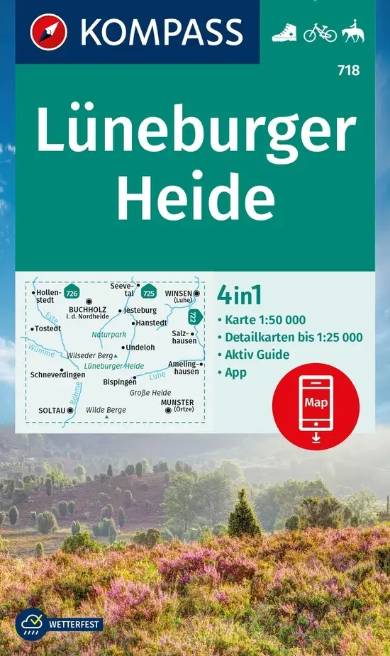 Kompass Wandelkaart WK718 Lüneburger Heide