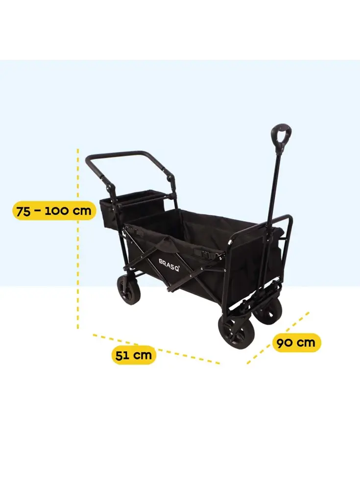 Bolderkar  Deluxe- Opvouwbaar - 100kg -Zwart