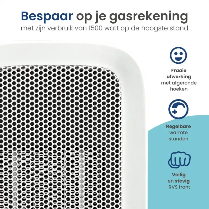 Ventilatorkachel met Thermostaat - 1500W