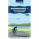 Kompass fietskaart Fietsroute 1 Rijn