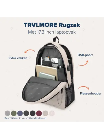 Rugtas – 36L – 17,3Inch – Beige