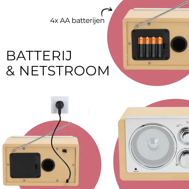 FM radio AUX input Retro design