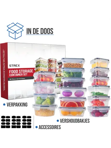 Vershoudbakjes Plastic - 18 Delig