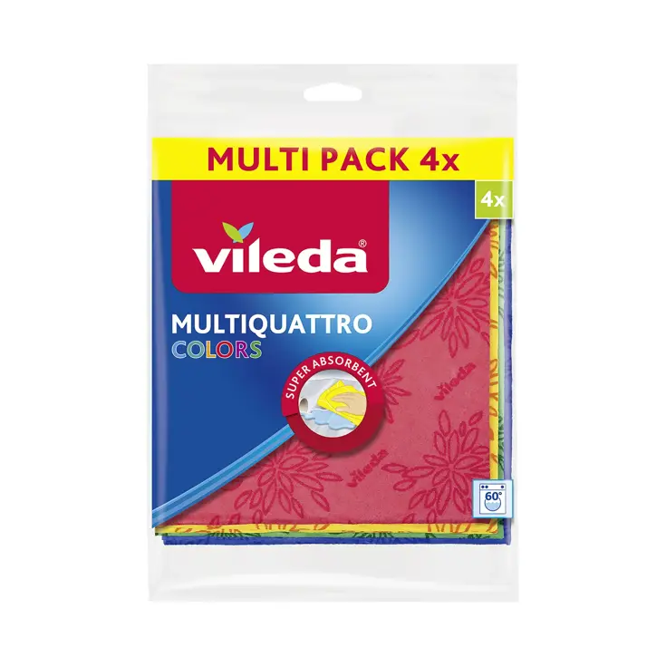 Multiquattro Sponsdoekjes 4 Kleuren, Wasbaar