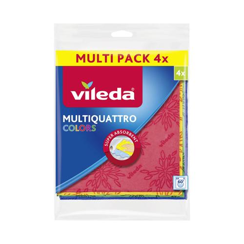 Multiquattro Sponsdoekjes 4 Kleuren, Wasbaar