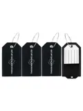 Bagagelabel – 4 stuks – Leer – Zwart