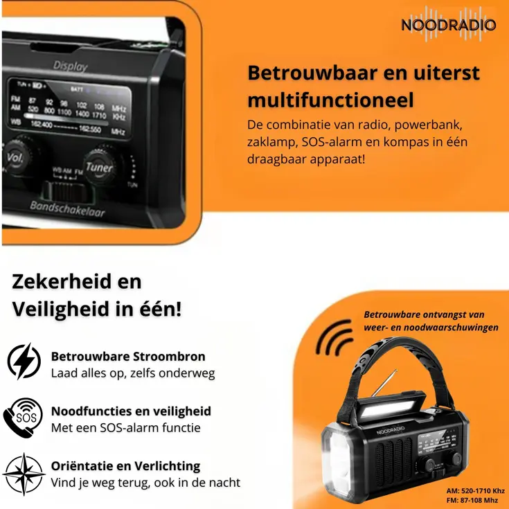 Noodradio® Solar Powerbank 10.000 mAh