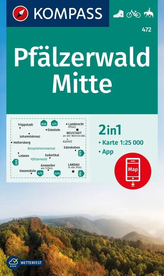 Kompass Wandelkaart WK472 Pfälzerwald Mitte